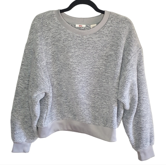 LEVI'S Meadow Fleece Crewneck Sweater Gray Women's Size M - Picture 3 of 15
